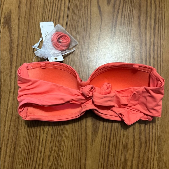 NWT Anne Cole Live in Color Twist Bandeau Bikini Top Juicy Women's Size Small - Picture 2 of 4